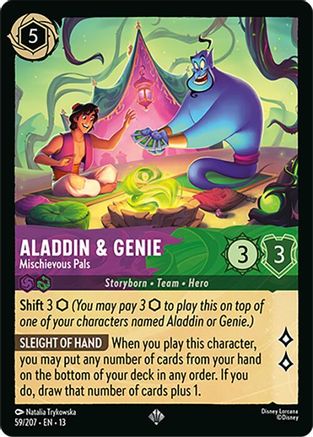 Aladdin & Genie - Mischievous Pals (59/204) [Attack of the Vine] Lorcana Single Disney