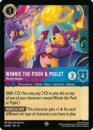 Winnie the Pooh & Piglet - Hunny Mages (62/204) [Attack of the Vine] Lorcana Single Disney