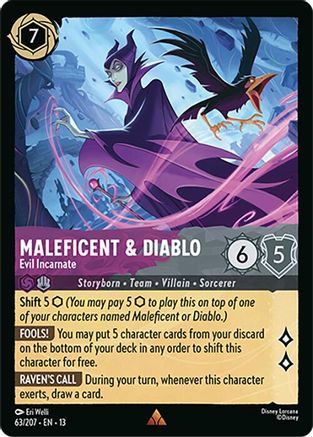 Maleficent & Diablo - Evil Incarnate (63/204) [Attack of the Vine] Cold Foil Lorcana Single Disney