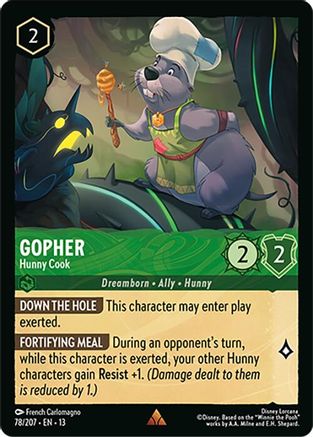 Gopher - Hunny Cook (78/204) [Attack of the Vine] Lorcana Single Disney