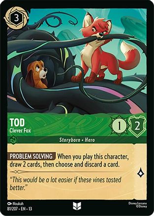 Tod - Clever Fox (81/204) [Attack of the Vine] Cold Foil Lorcana Single Disney