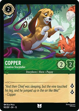 Copper - Creative Storyteller (90/204) [Attack of the Vine] Cold Foil Lorcana Single Disney