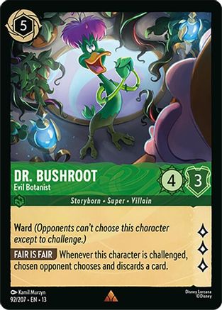 Dr. Bushroot - Evil Botanist (92/204) [Attack of the Vine] Lorcana Single Disney