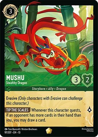 Mushu - Stealthy Dragon (97/204) [Attack of the Vine] Cold Foil Lorcana Single Disney