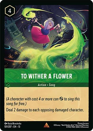To Wither a Flower (101/204) [Attack of the Vine] Lorcana Single Disney