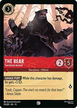 The Bear - Territorial Animal (112/204) [Attack of the Vine] Lorcana Single Disney