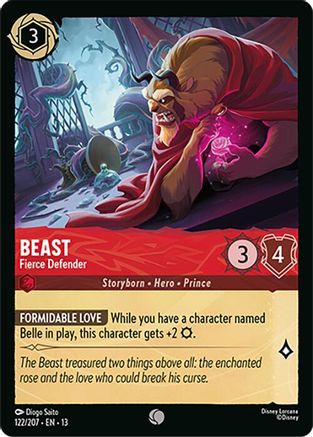 Beast - Fierce Defender (122/204) [Attack of the Vine] Cold Foil Lorcana Single Disney