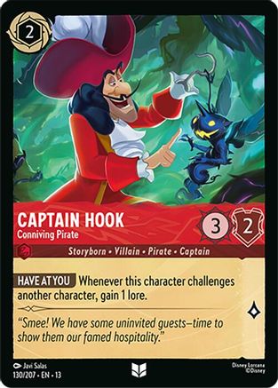 Captain Hook - Conniving Pirate (130/204) [Attack of the Vine] Cold Foil Lorcana Single Disney