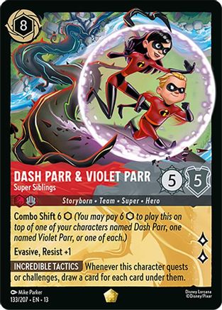 Dash Parr & Violet Parr - Super Siblings (133/204) [Attack of the Vine] Lorcana Single Disney