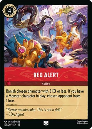 Red Alert (135/204) [Attack of the Vine] Cold Foil Lorcana Single Disney