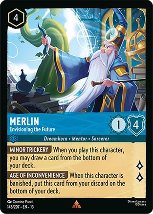 Merlin - Envisioning the Future (146/204) [Attack of the Vine] Cold Foil Lorcana Single Disney