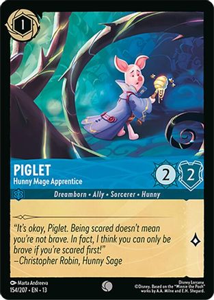 Piglet - Hunny Mage Apprentice (154/204) [Attack of the Vine] Cold Foil Lorcana Single Disney