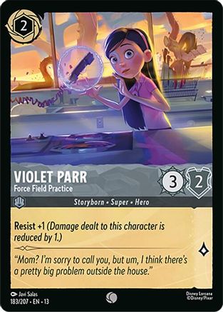 Violet Parr - Force Field Practice (183/204) [Attack of the Vine] Cold Foil Lorcana Single Disney