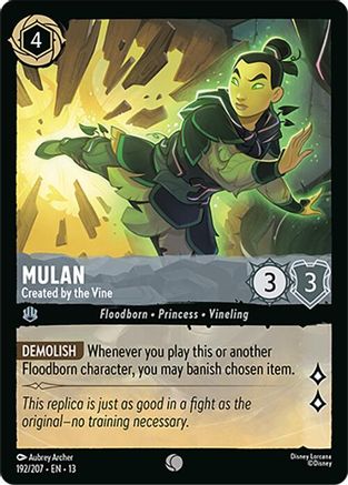 Mulan - Created by the Vine (192/204) [Attack of the Vine] Cold Foil Lorcana Single Disney