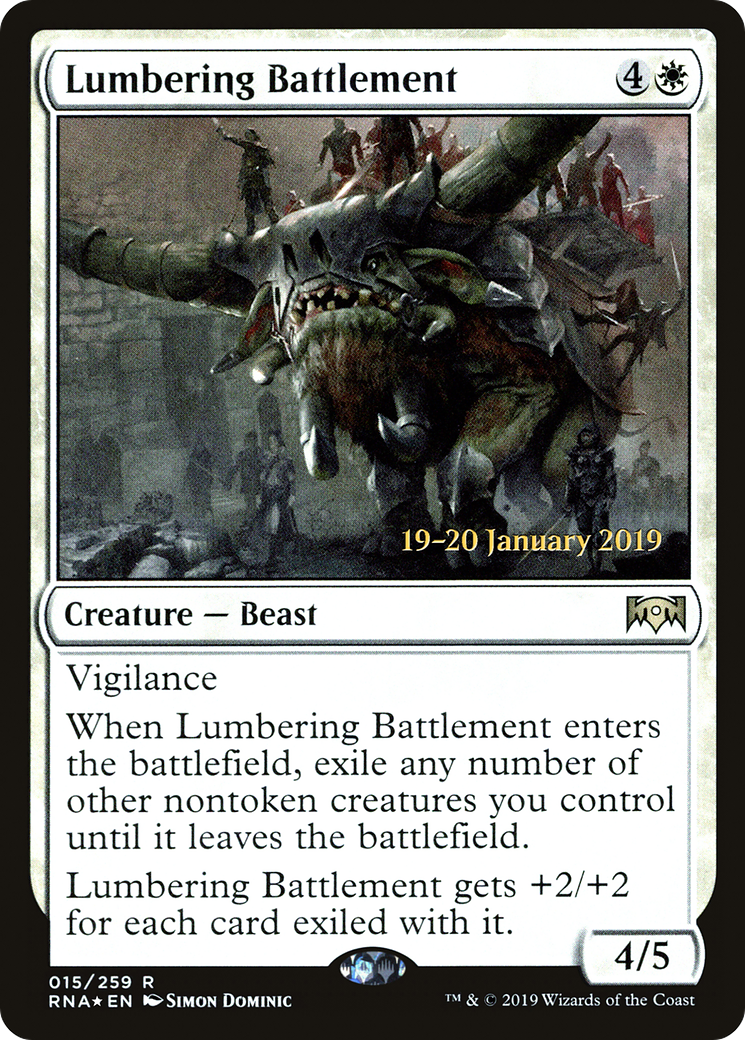 Lumbering Battlement (PRE-015) [Ravnica Allegiance Promos] Foil MTG Single Wizards of the Coast