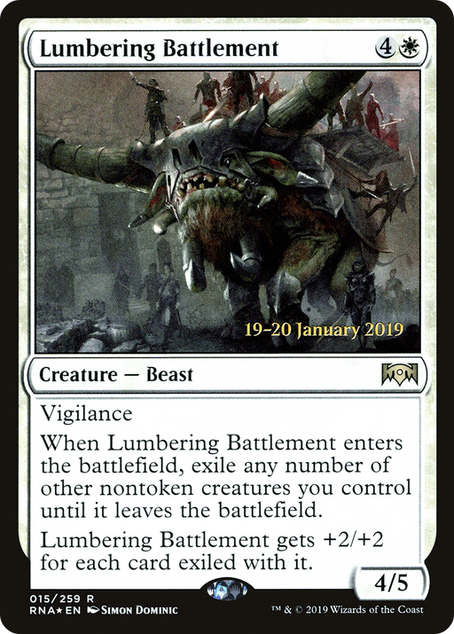 Lumbering Battlement (PRE-015) [Ravnica Allegiance Promos] Foil MTG Single Wizards of the Coast