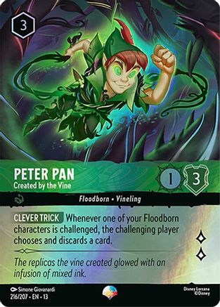 Peter Pan - Created by the Vine (Epic) (216/204) [Attack of the Vine] Holofoil Lorcana Single Disney