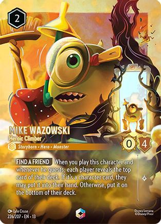 Mike Wazowski - Heroic Climber (Enchanted) (226/204) [Attack of the Vine] Holofoil Lorcana Single Disney