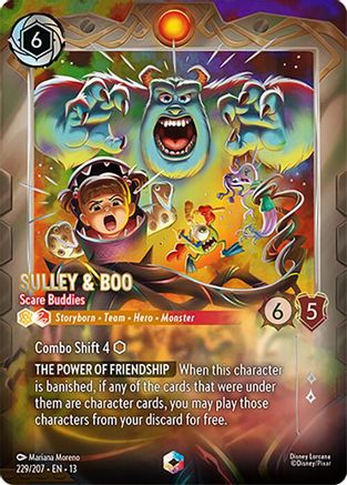 Sulley & Boo - Scare Buddies (Enchanted) (229/204) [Attack of the Vine] Holofoil Lorcana Single Disney