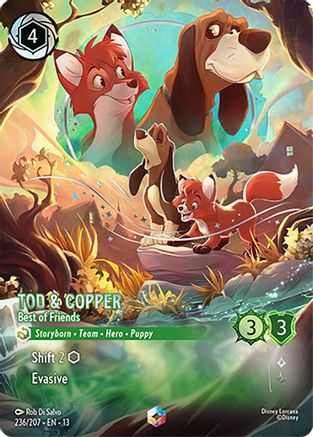Tod & Copper - Best of Friends (Enchanted) (236/204) [Attack of the Vine] Holofoil Lorcana Single Disney