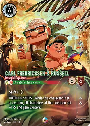 Carl Fredricksen & Russell - Intrepid Explorers (Enchanted) (237/204) [Attack of the Vine] Holofoil Lorcana Single Disney