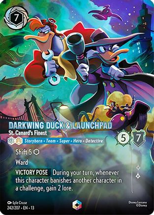 Darkwing Duck & Launchpad - St. Canard's Finest (Enchanted) (242/204) [Attack of the Vine] Holofoil Lorcana Single Disney