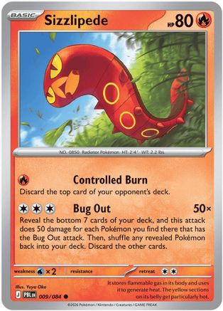 Sizzlipede 9 Reverse Holofoil [ME05: Pitch Black] Pokemon Single Pokémon