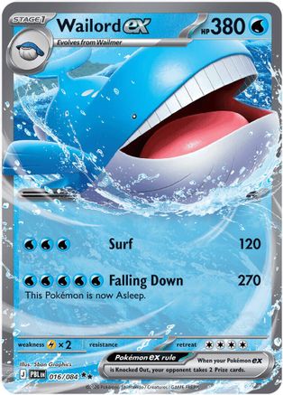 Wailord ex 16/084 Holofoil [ME05: Pitch Black] Pokemon Single Pokémon