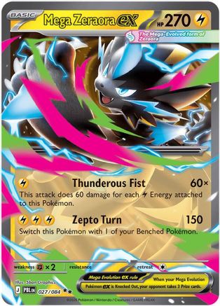 Mega Zeraora ex 27/084 Holofoil [ME05: Pitch Black] Pokemon Single Pokémon