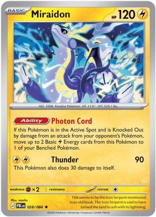 Miraidon 28 Holofoil [ME05: Pitch Black] Pokemon Single Pokémon