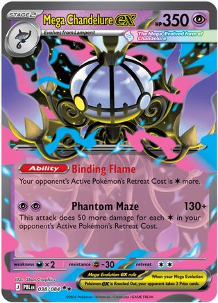 Mega Chandelure ex 38/084 Holofoil [ME05: Pitch Black] Pokemon Single Pokémon