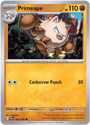 Primeape 43 Reverse Holofoil [ME05: Pitch Black] Pokemon Single Pokémon
