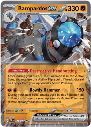Rampardos ex 45/084 Holofoil [ME05: Pitch Black] Pokemon Single Pokémon
