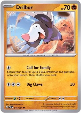 Drilbur 46 Reverse Holofoil [ME05: Pitch Black] Pokemon Single Pokémon