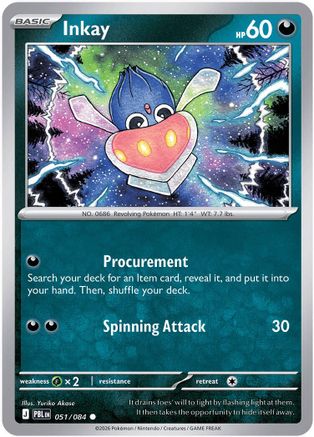 Inkay 51 Reverse Holofoil [ME05: Pitch Black] Pokemon Single Pokémon