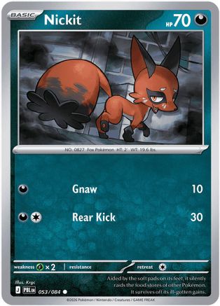 Nickit 53 Reverse Holofoil [ME05: Pitch Black] Pokemon Single Pokémon