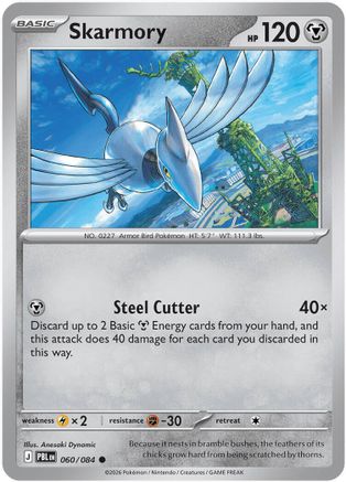 Skarmory 60 Reverse Holofoil [ME05: Pitch Black] Pokemon Single Pokémon