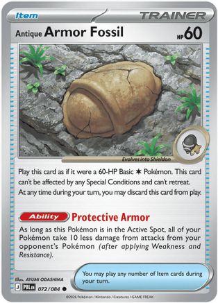 Antique Armor Fossil 72 Reverse Holofoil [ME05: Pitch Black] Pokemon Single Pokémon