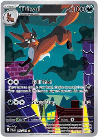 Thievul 92/084 Holofoil [ME05: Pitch Black] Pokemon Single Pokémon
