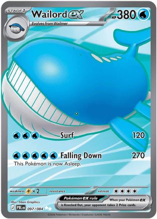 Wailord ex 97/084 Holofoil [ME05: Pitch Black] Pokemon Single Pokémon
