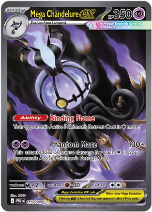 Mega Chandelure ex 115/084 Holofoil [ME05: Pitch Black] Pokemon Single Pokémon