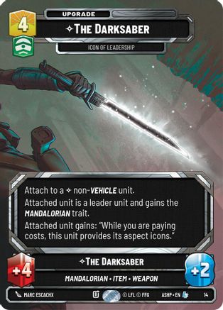 The Darksaber - Icon of Leadership (14) [Ashes of the Empire Weekly Play Promos] Star Wars: Unlimited Single Disney