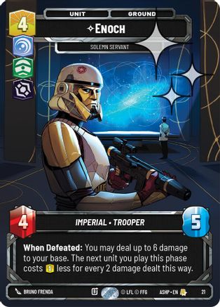 Enoch - Solemn Servant (Foil) (21) [Ashes of the Empire Weekly Play Promos] Foil Star Wars: Unlimited Single Disney