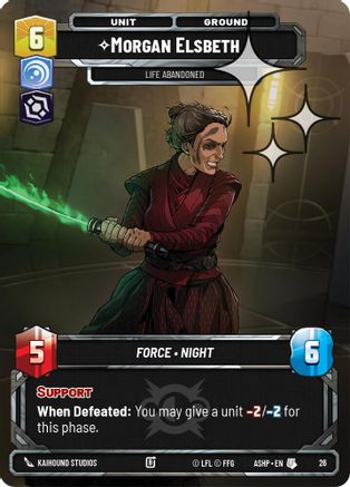 Morgan Elsbeth -Life Abandoned (Foil) (26) [Ashes of the Empire Weekly Play Promos] Foil Star Wars: Unlimited Single Disney