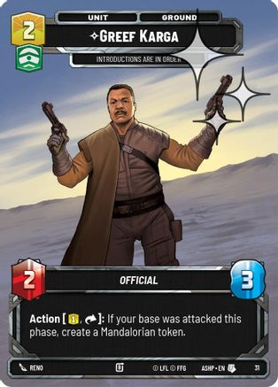 Greef Karga (Foil) (31) [Ashes of the Empire Weekly Play Promos] Foil Star Wars: Unlimited Single Disney