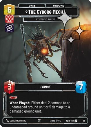 The Cyborg Mech - Mysterious Threat (Foil) (35) [Ashes of the Empire Weekly Play Promos] Foil Star Wars: Unlimited Single Disney