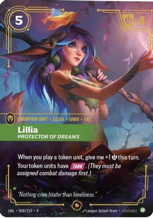 Lillia - Protector of Dreams (058/219) [Riftbound Organized Play Promotional Cards] Foil Riftbound Singles Riot Games
