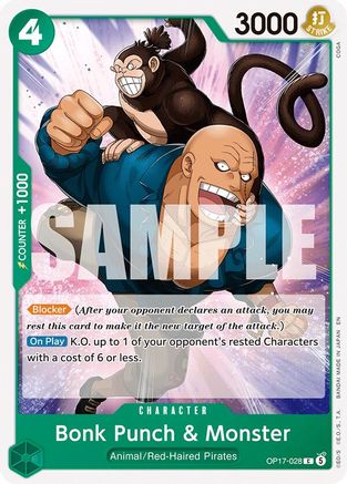 Bonk Punch & Monster (OP17-028)  [The World's Strongest Warriors]