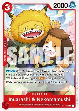 Inuarashi & Nekomamushi (OP17-004)  [The World's Strongest Warriors]