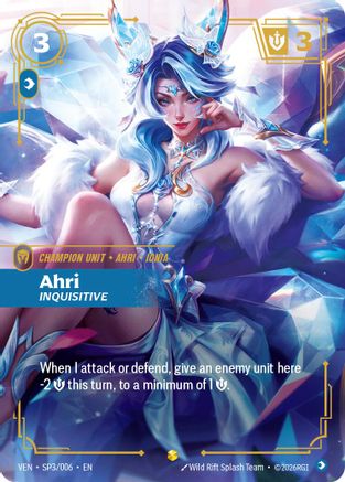 Ahri, Inquisitive (SP3/006) [Vendetta] Foil Riftbound Singles Riot Games